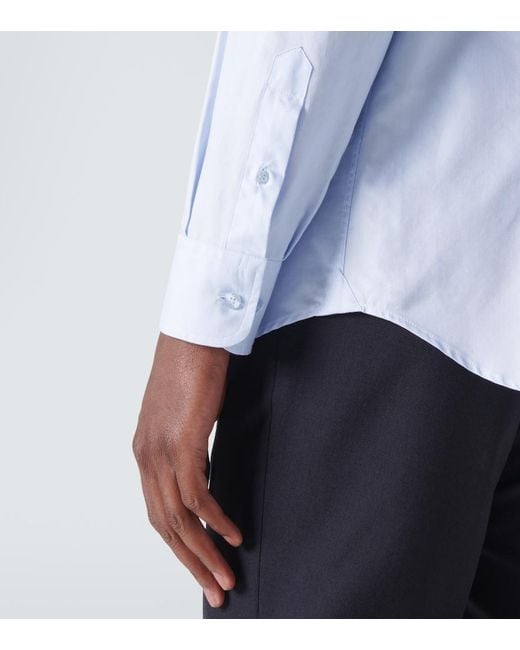 Etro Blue Button-Down Shirt With Logo for men