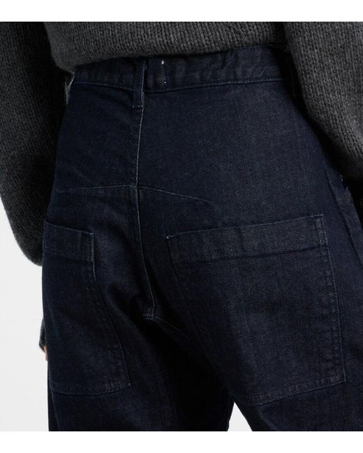 Nili Lotan Blue Shon High-Rise Barrel-Leg Jeans