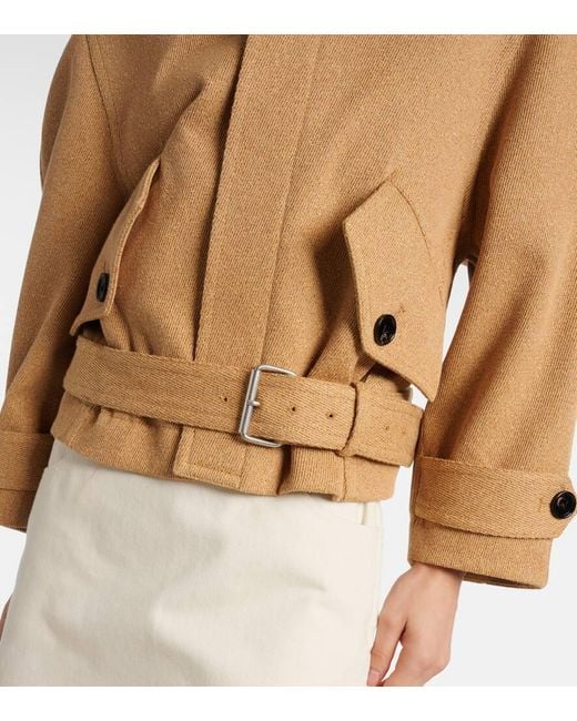 Bottega Veneta Brown Bomberjacke Aus Einem Baumwollgemisch