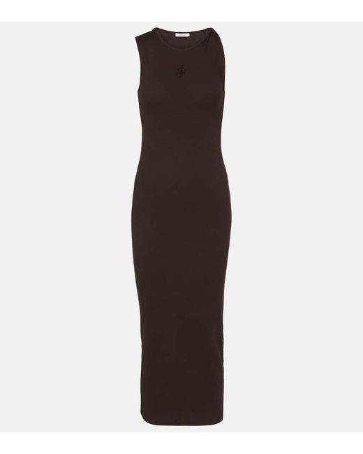 J.W. Anderson Brown Besticktes Maxikleid Aus Baumwolle