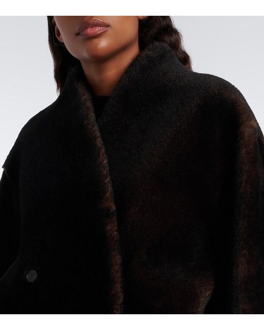 Loulou de Saison Black Catherine Reversible Shearling Jacket