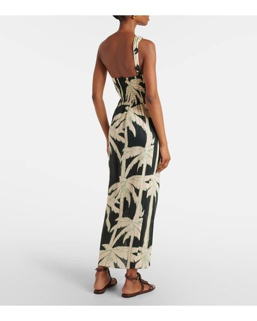 Johanna Ortiz White Printed One-Shoulder Midi Dress