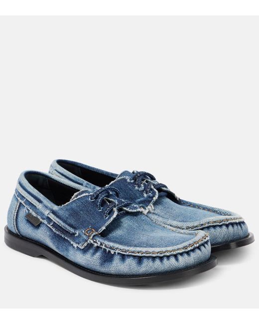 Loewe Blue Campo Denim Boat Shoes