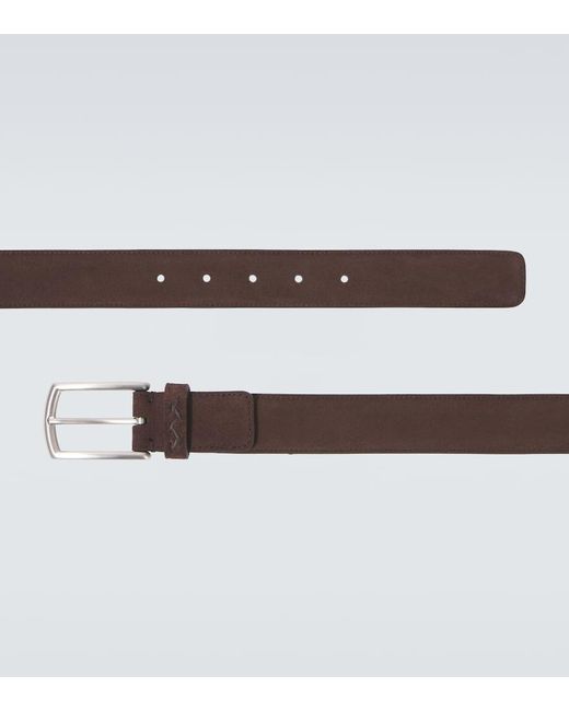Ceinture En Daim Zegna pour homme en coloris Brown