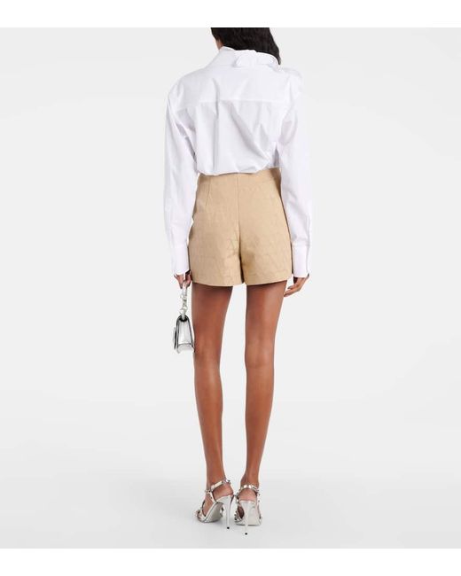 Valentino Natural Toile Iconographe Logo Cotton-blend Shorts