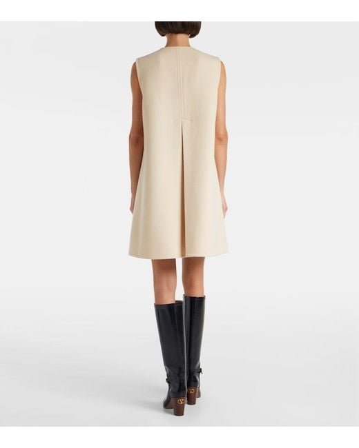 Valentino Natural Vgold Wool And Cashmere Minidress