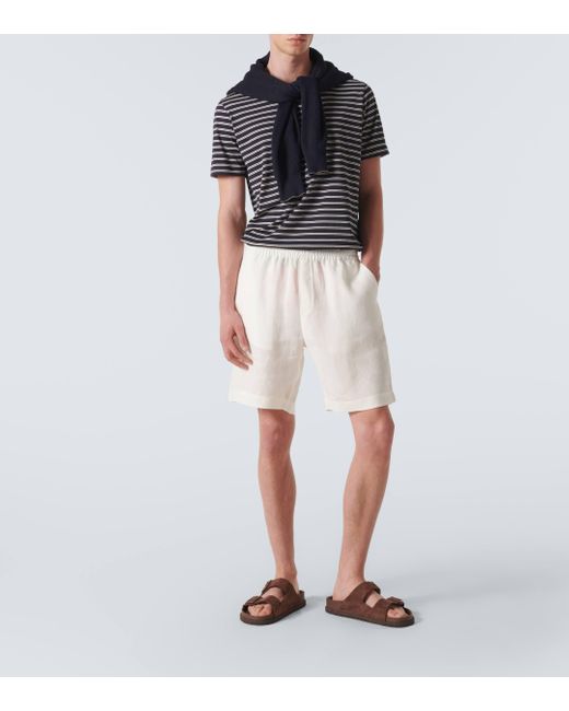 Sunspel Black Striped Cotton Jersey T-shirt for men