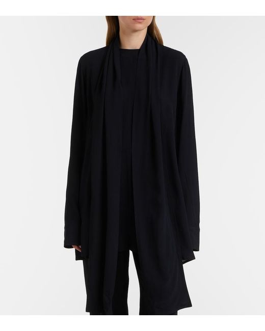 Totême Black Scarf-Detail Blouse
