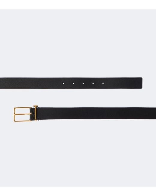 Tom Ford Black T Leather Belt for men