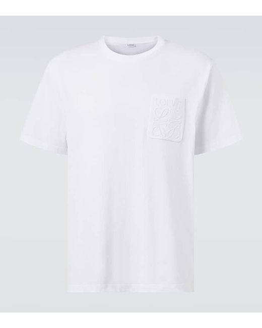 Loewe White Anagram Cotton Jersey T-Shirt for men