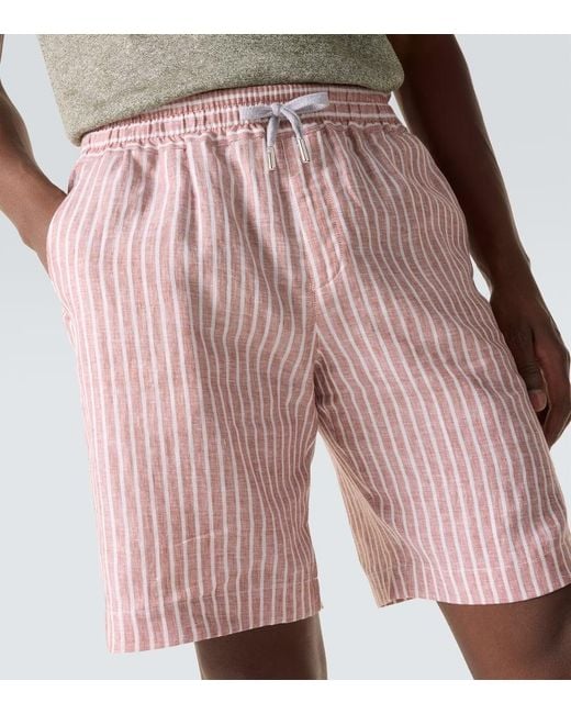 Fedeli Bermuda-Shorts Alfa Aus Leinen in Pink für Herren