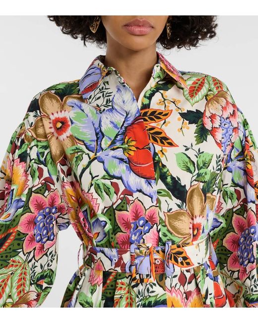 Etro Multicolor Hemdblusenkleid aus Baumwolle