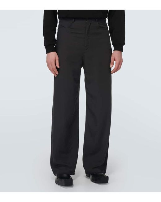 Pantaloni a gamba larga e vita alta di Balenciaga in Black da Uomo