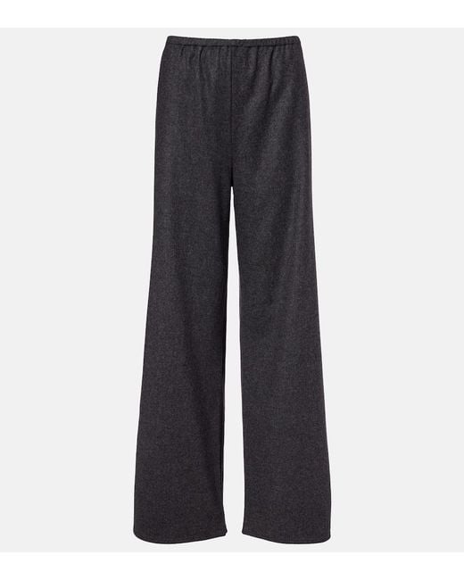 Asceno Blue Austin Wool And Cashmere Wide-Leg Pants
