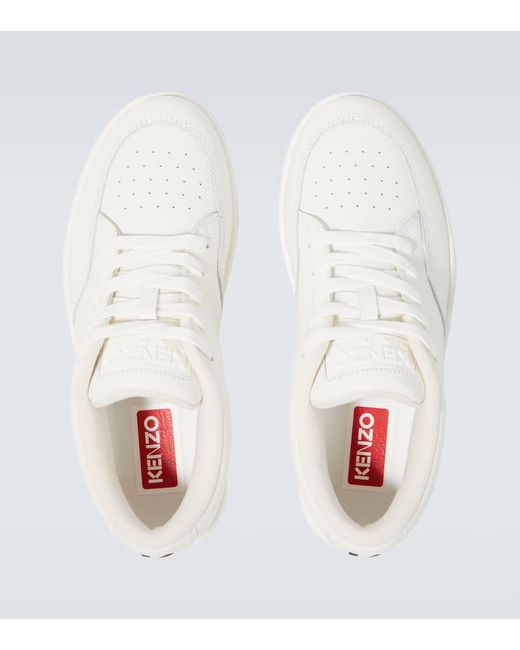 Sneakers Dome in pelle di KENZO in White da Uomo