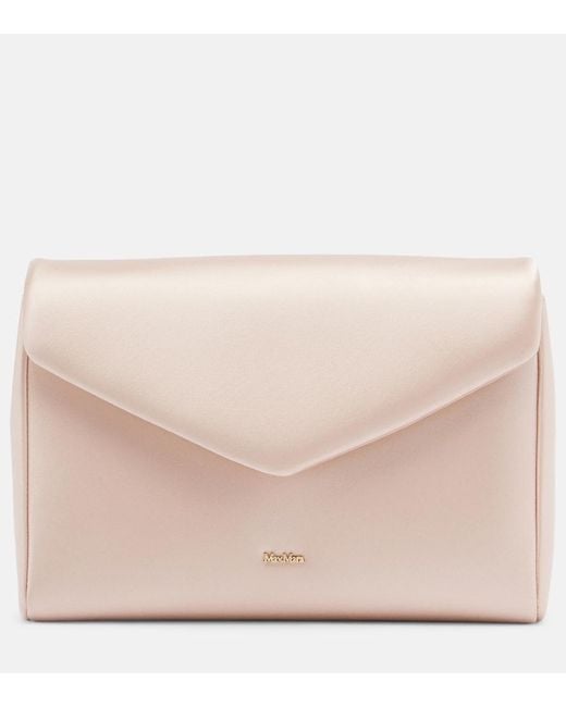Max Mara Natural Satin Clutch