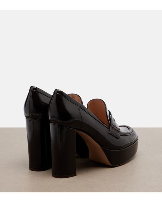 Gianvito Rossi Black Patent Leather Loafer Pumps