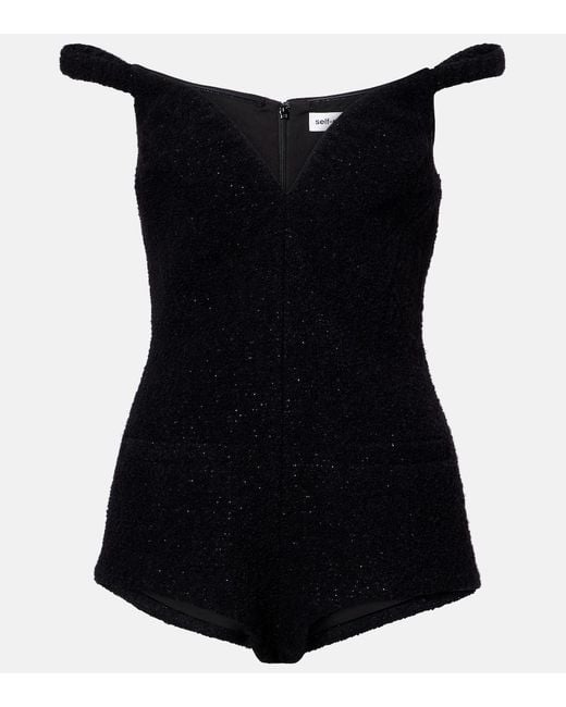 Self-Portrait Black Off-Shoulder Romper