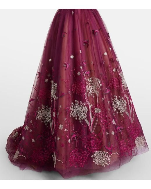 Costarellos Red Embellished Gown