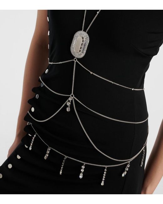 Rabanne White Crystal-Embellished Body Chain