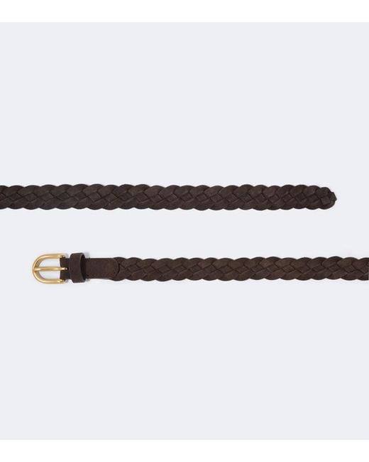 Lardini Black Braided Suede Belt for men