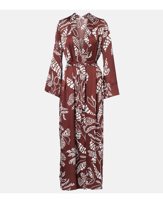 Poupette Red Lea Printed Beach Cover-Up