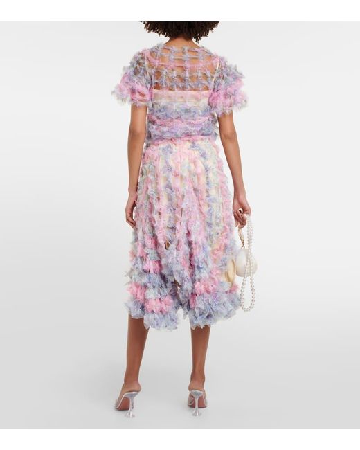 Jupe Midi Asymetrique En Tulle SUSAN FANG en coloris White