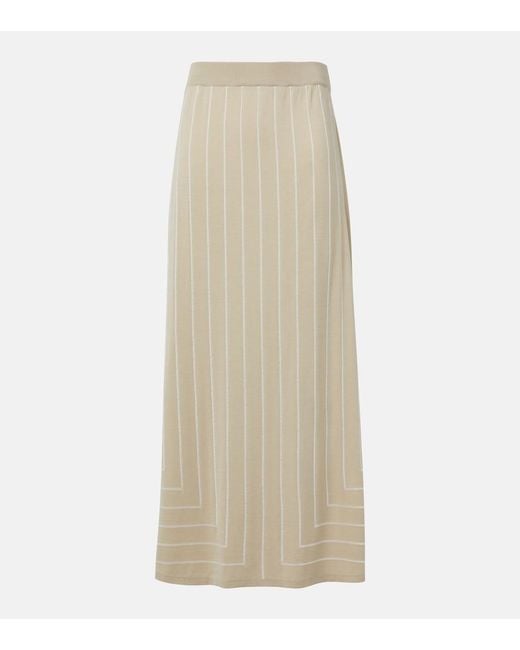 Joseph Natural Striped Cotton And Silk Maxi Skirt