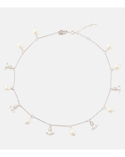 Collier Emiliana a perles Vivienne Westwood en coloris White