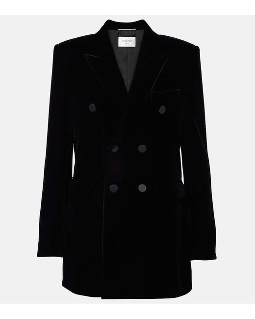 Saint Laurent Black Blazer Aus Samt