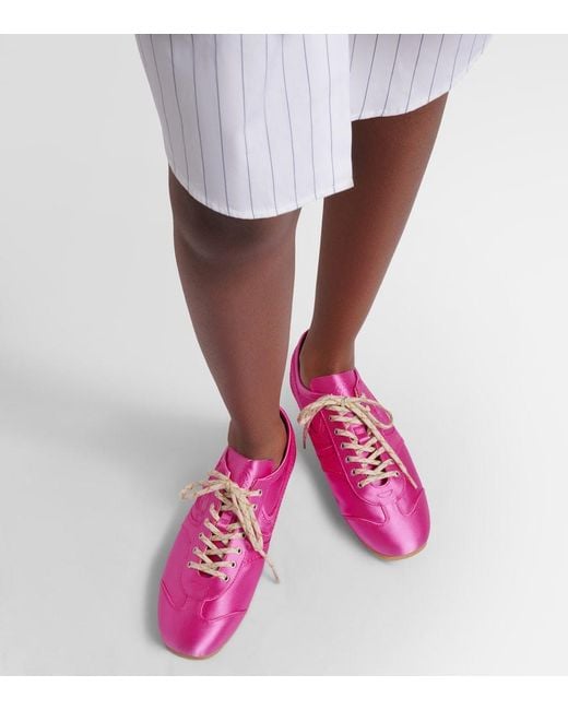 Dries Van Noten Pink Satin Sneakers