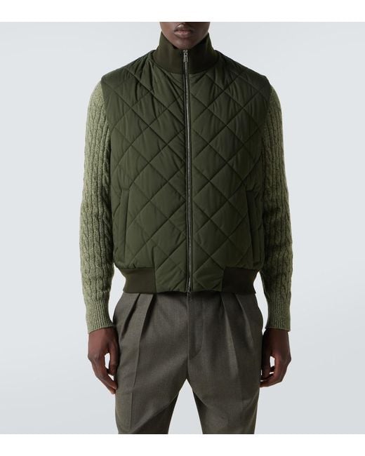 Loro Piana Green Windwish Storm Quilted Vest for men