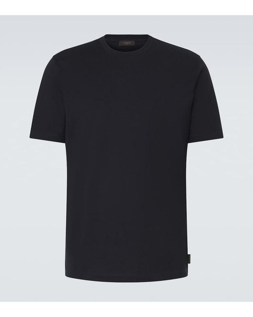 Slowear Black Cotton And Silk Jersey T-Shirt for men