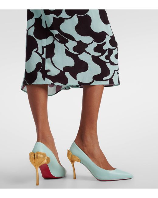 Christian Louboutin Green Ginko Leather Pumps