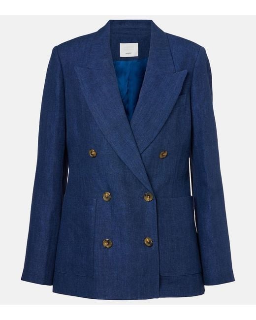 Citizens of Humanity Blue X Argent Chelsea Linen Denim Blazer