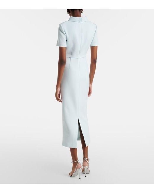 Roland Mouret White Crepe Midi Dress