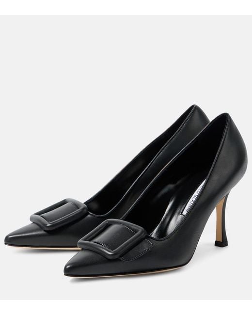 Salones Maysale 70 De Piel Manolo Blahnik de color Black
