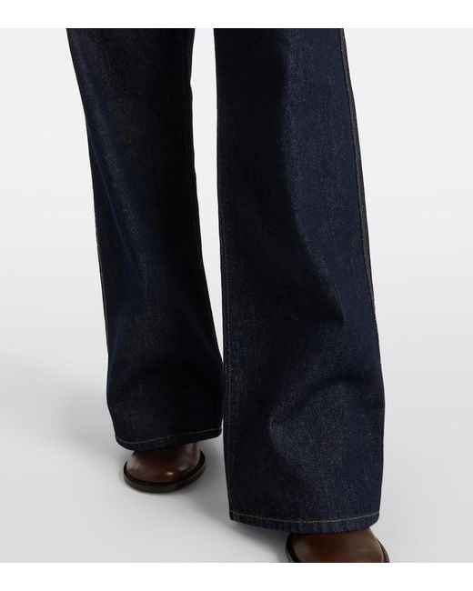 Dries Van Noten Blue High-Rise Wide-Leg Jeans