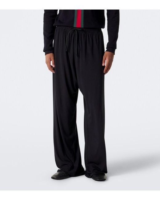 Gucci Blue Jersey Wide-Leg Pants for men