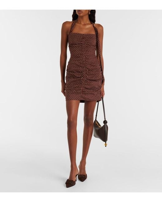 Posse Brown Edie Polka-Dot Minidress