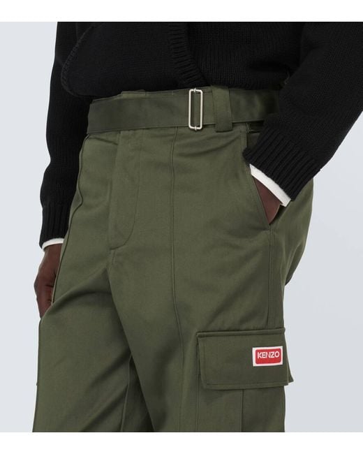 Pantalones cargo de algodon de tiro medio KENZO de hombre de color Green