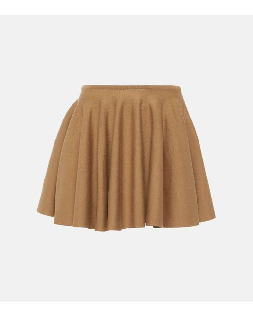 Khaite Natural Ulli Wool-blend Miniskirt