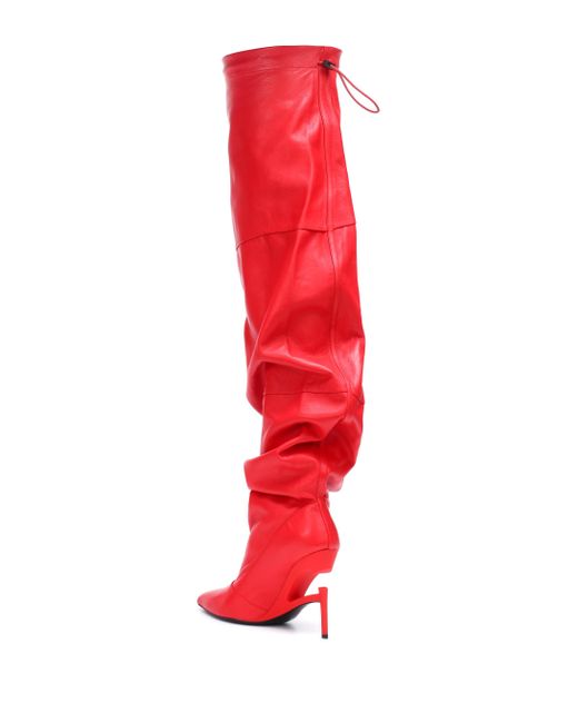 red over the knee boots