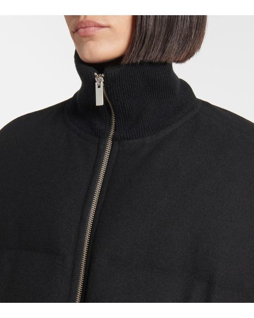 Totême Black Wool-blend Flannel Down Puffer Jacket