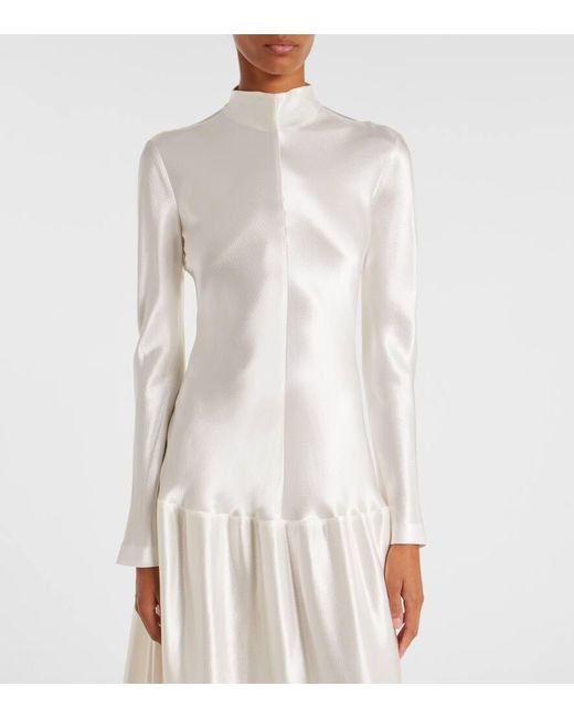 FFORME White Mila Satin Maxi Dress