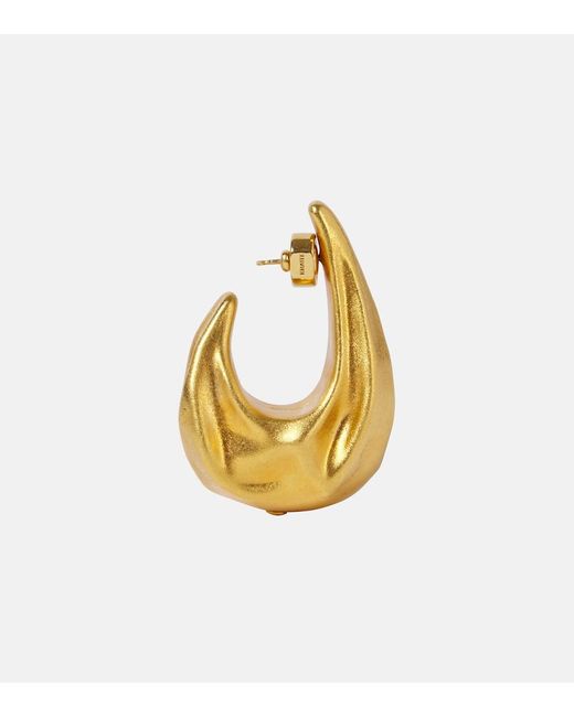 Khaite Metallic Olivia Medium-Plated Hoop Earrings