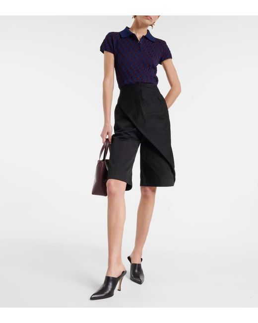 Shorts de algodon plisados Loewe de color Black