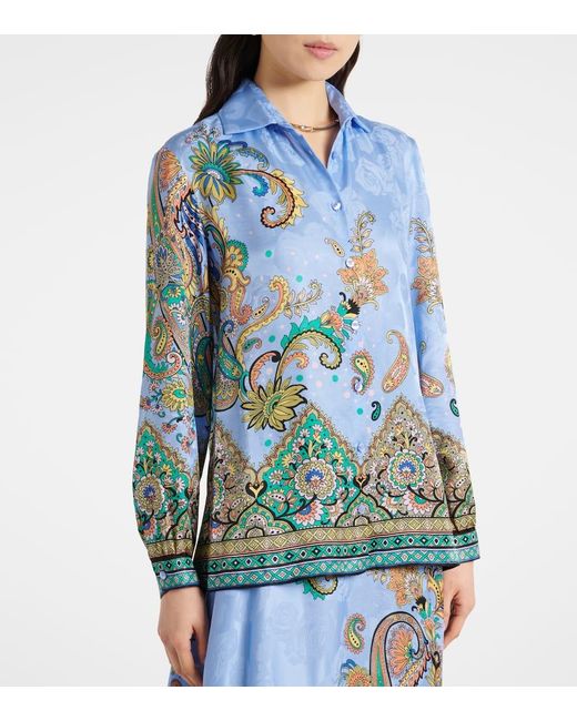 Etro Blue Printed Shirt