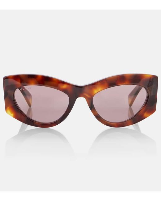 Gucci Brown Interlocking G Cat-Eye Sunglasses