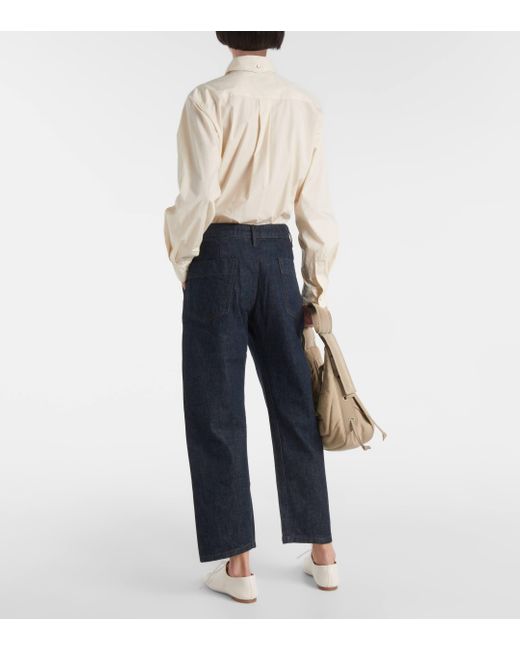 Lemaire Blue Twisted Mid-rise Straight Jeans